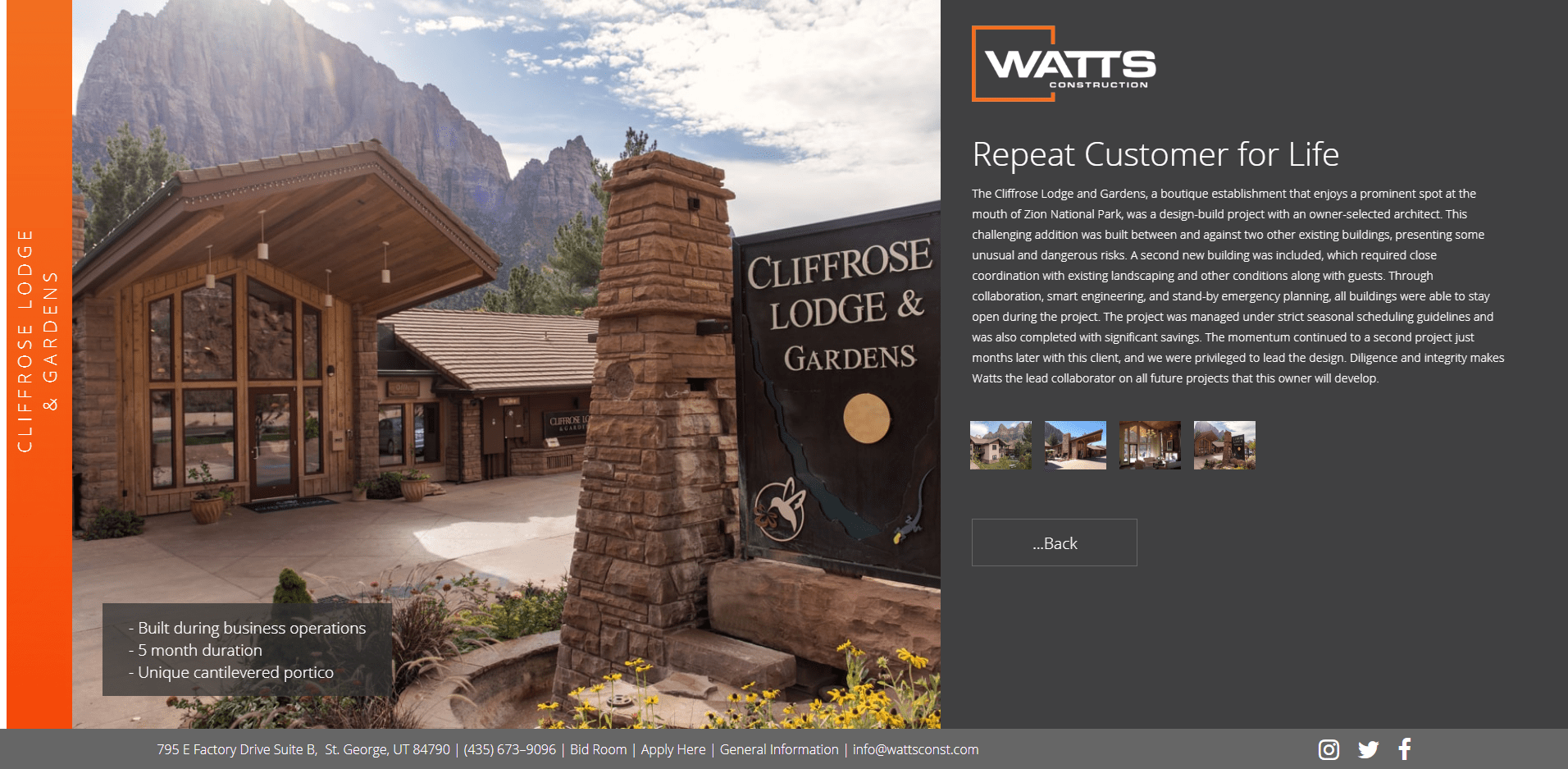 New Watts Construction website