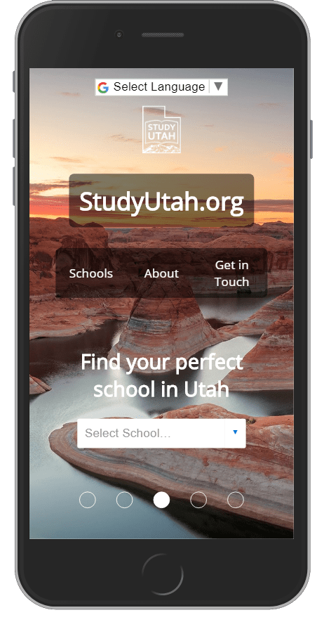 New Study Utah website on mobile